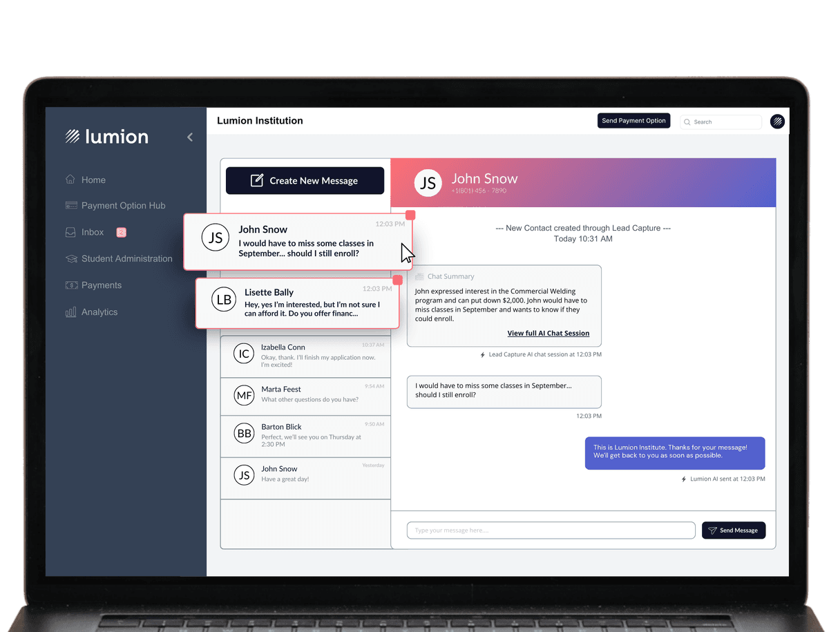 Streamlined Enrollment Management interface screenshot 2