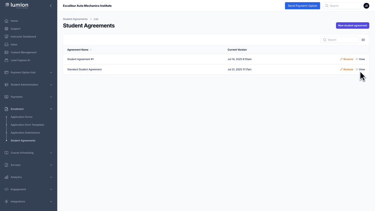 Streamlined Enrollment Management interface screenshot 4