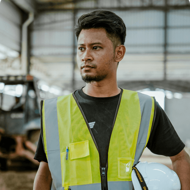 Construction professional in safety vest